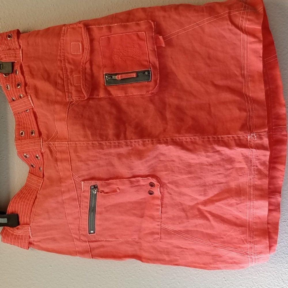 Pete & Greta Unisex Linen Utility Style With Belt Mini Skirt Size 6 - Picture 8 of 10